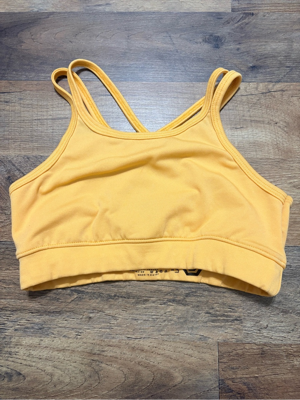 Series 8 Fitness Women’s Large Yellow Strappy Sports Bra Criss Cross Back Runs S